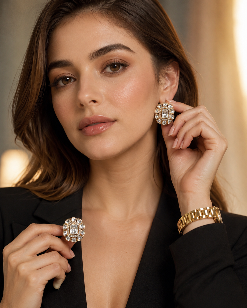 Kundan Studs,Tops & Earrings