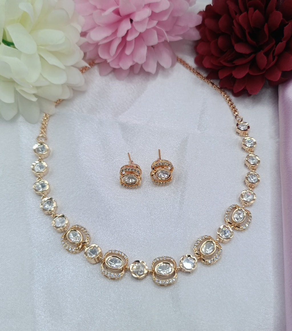 Celestial Kundan Choker Necklace Set with Matching Earrings by Shree Shani Jewels