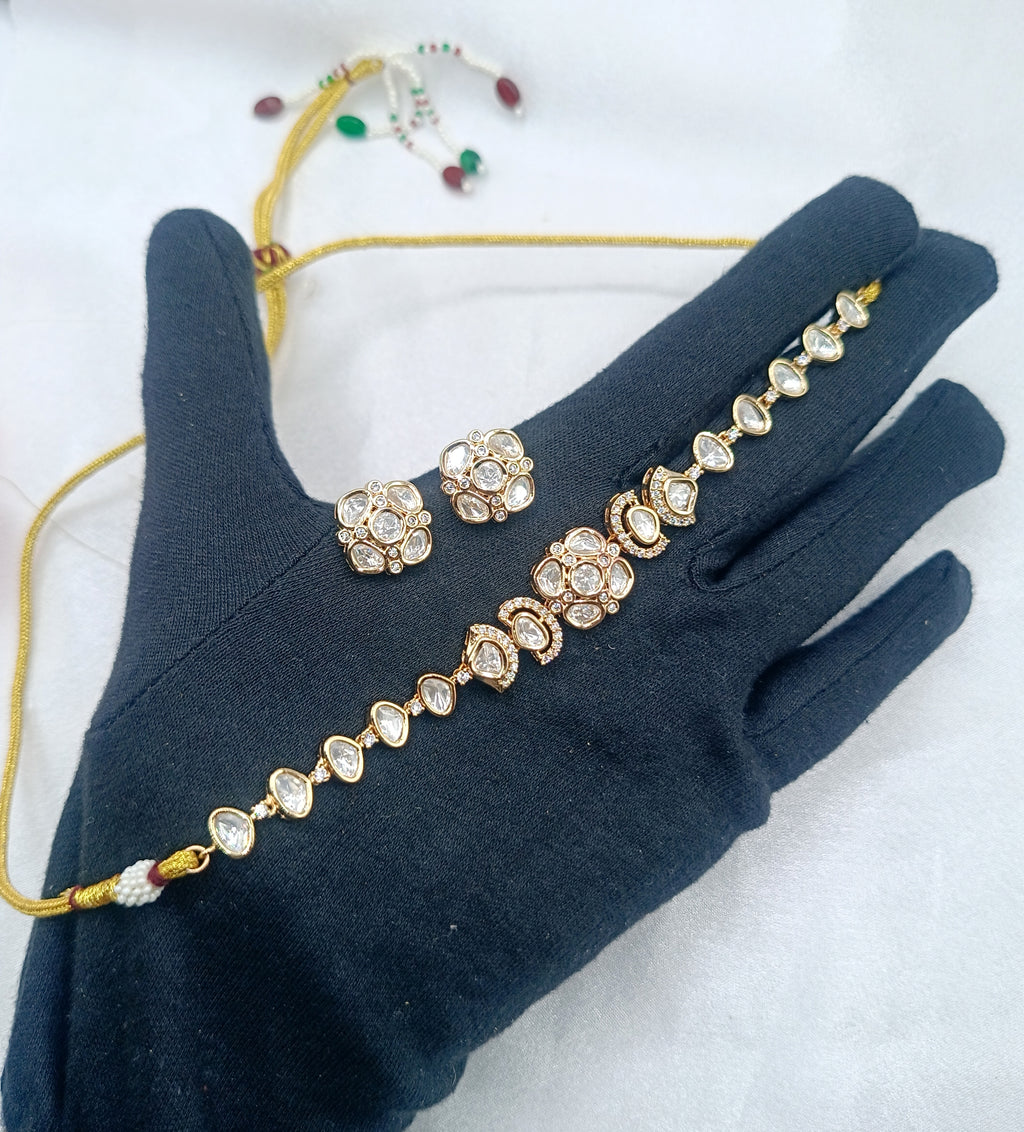 Suchi Floral Kundan Choker Necklace