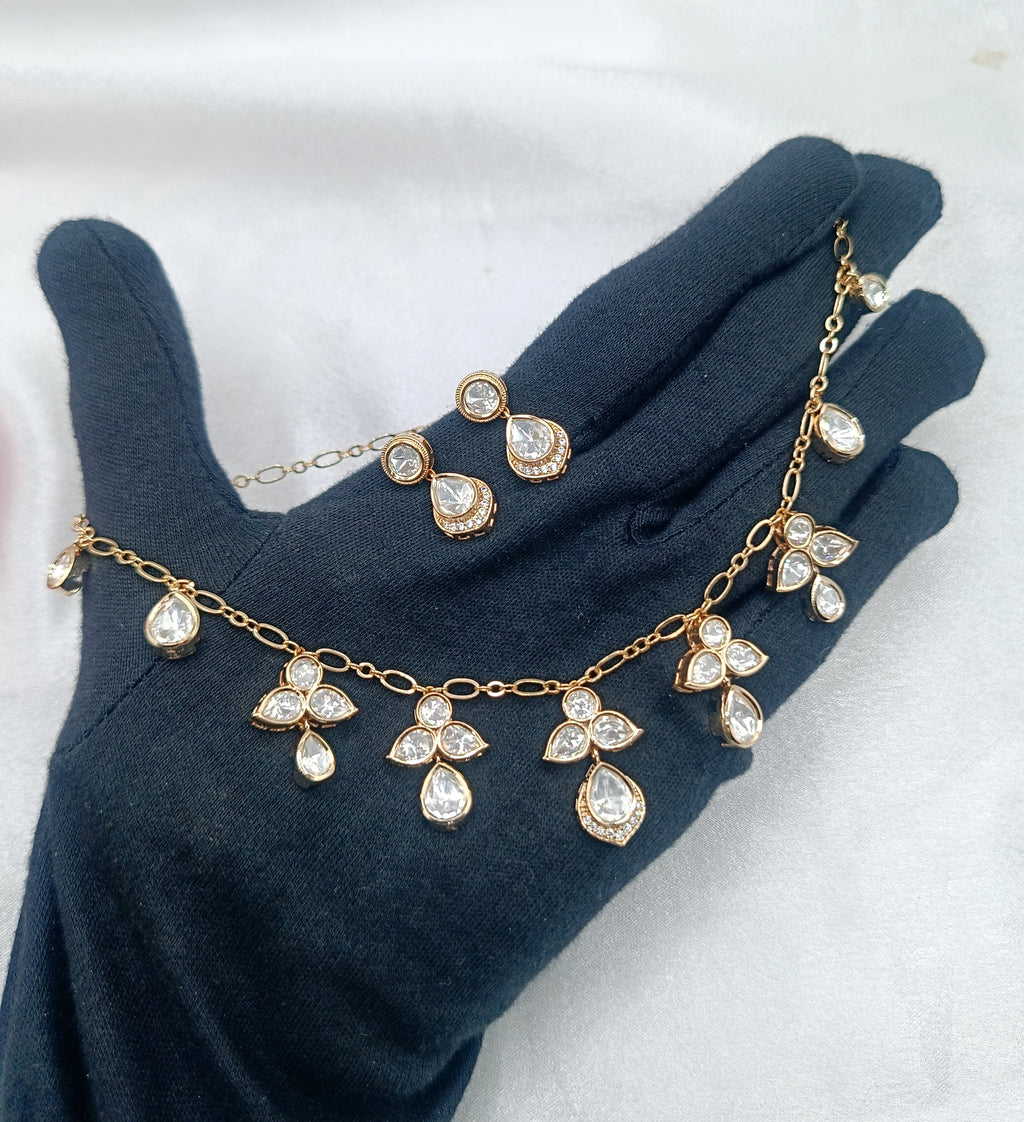 Sonarika Charm Kundan Moissanite Layer Chain Set
