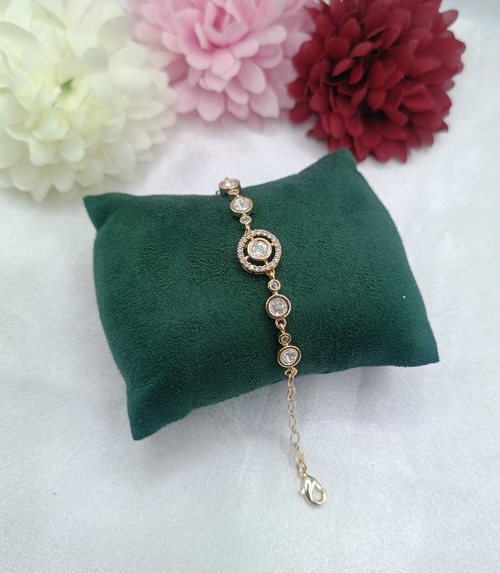 Round Kundan Moissanite Bracelet