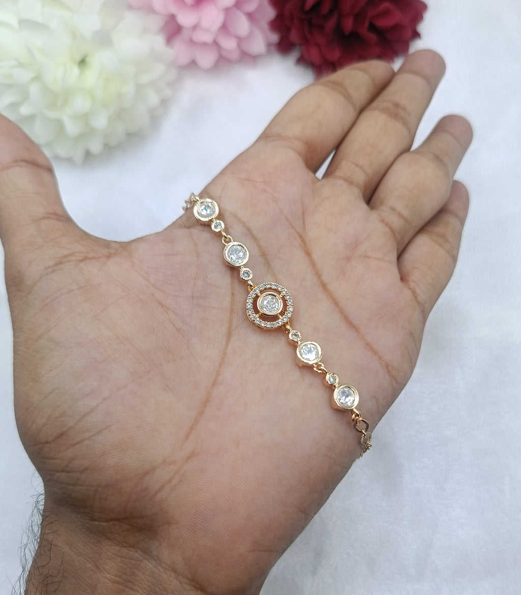 Round Kundan Moissanite Bracelet
