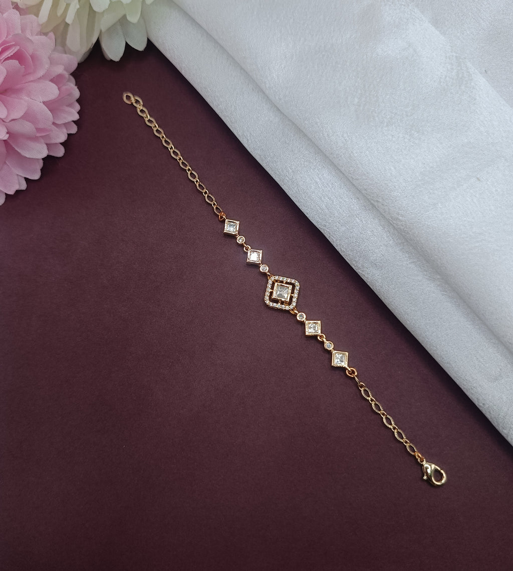 Square Kundan Moissanite Bracelet