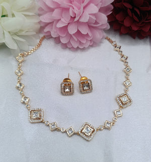 Royal Princess Cut Kundan Necklace Set with Matching Earrings by Shree Shani Jewels
