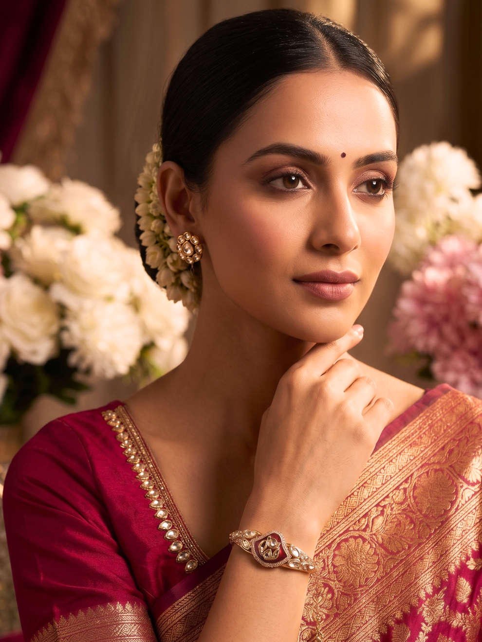 Shree Shani Jewels Royal Lotus Acrylic Kada Bracelet